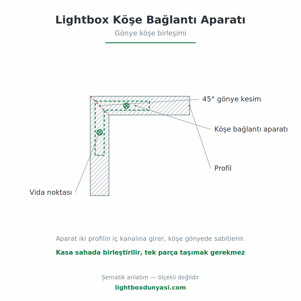 Lightbox Köşe ve Bağlantı Aparatı - Lightbox Dünyası
