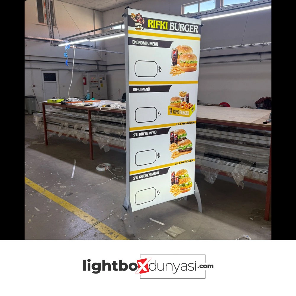 Çift Taraflı Ayaklı Lightbox | Işıklı Reklam Panosu | Lightbox Dünyası